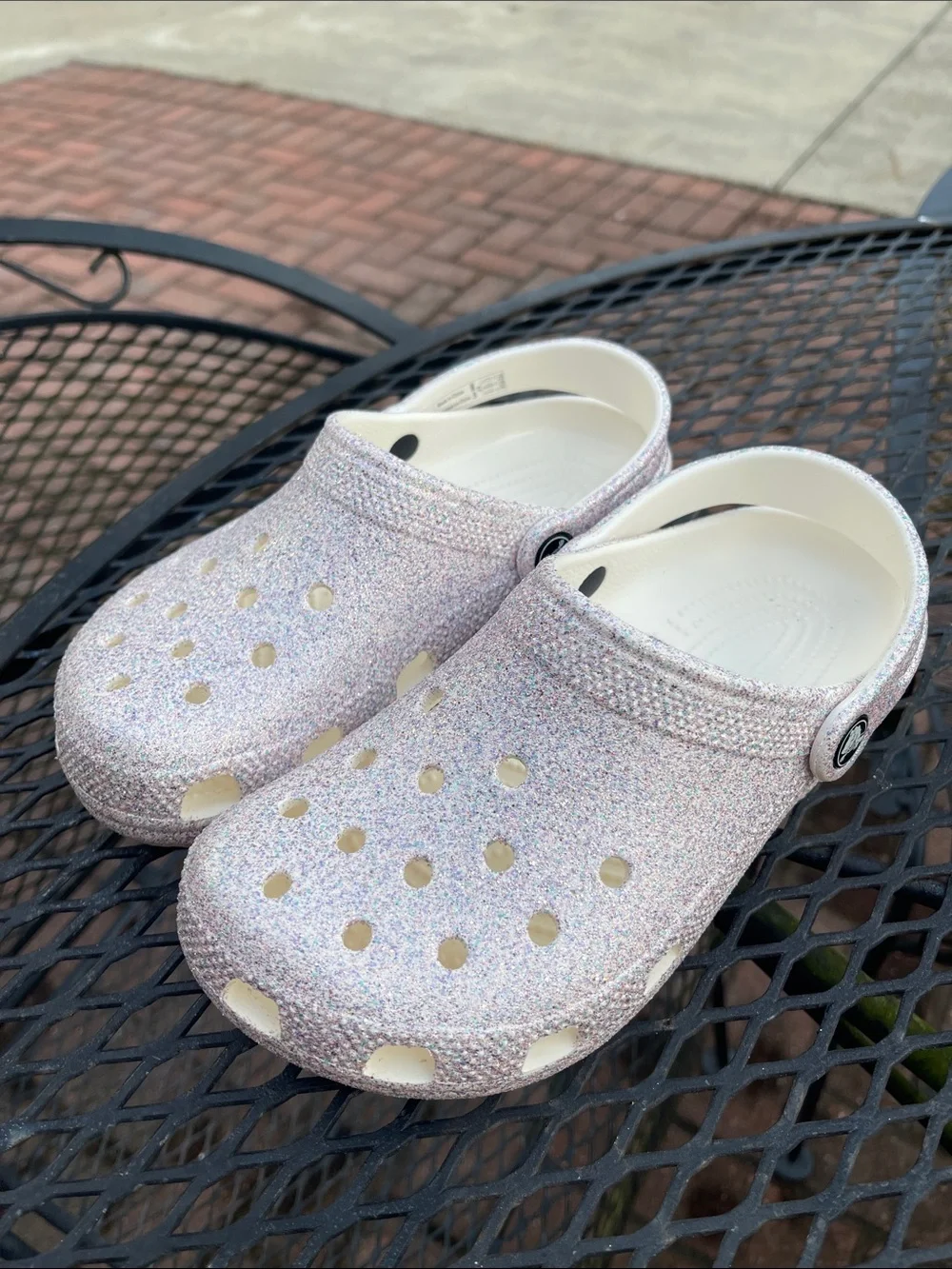 Crocs Kids' Classic Fantasy Glitter Clog Size 3 Junior Style #206993 Worn 1-2